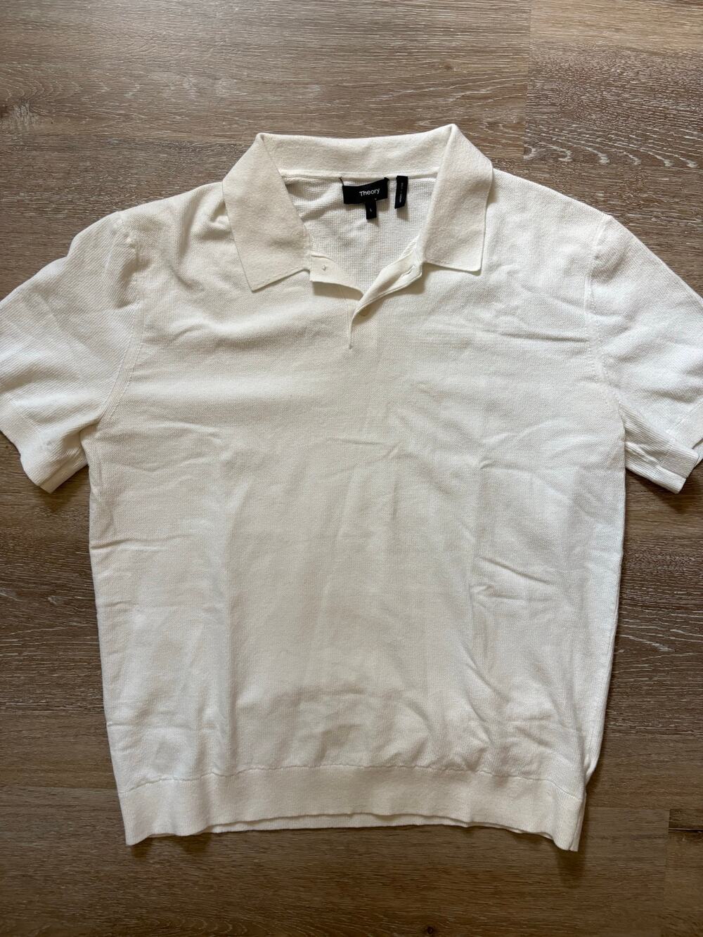 Theory Men's Open Collar Knit Polo Shirt